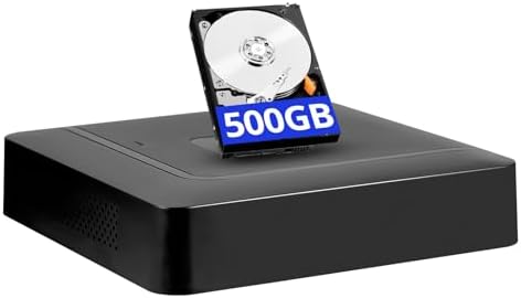 5MP 4-Channel DVR with 500GB HDD, 6-in-1 Hybrid (TVI/AHD/CVI/CVBS/XVI/IP) Security DVR Recorder, AI Human Detection, H.265+ Compression