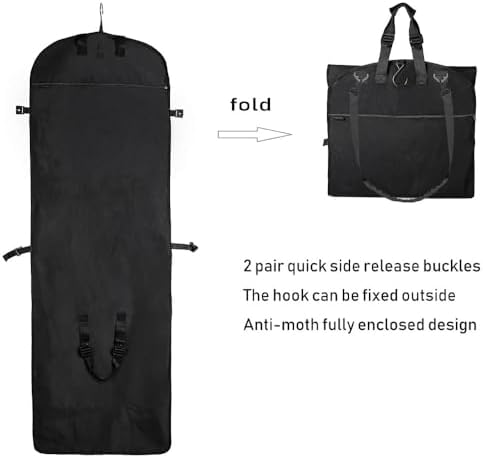 72" Tri-Fold Wedding Garment Bag for Long Dress & Gown,Hanging Travel Carry on Storage bag for Men Women