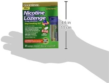 GoodSense Mini Nicotine Polacrilex Lozenge 4mg, Mint, 81-Count, Stop Smoking Aid, GoodSense Smoking Cessation Products
