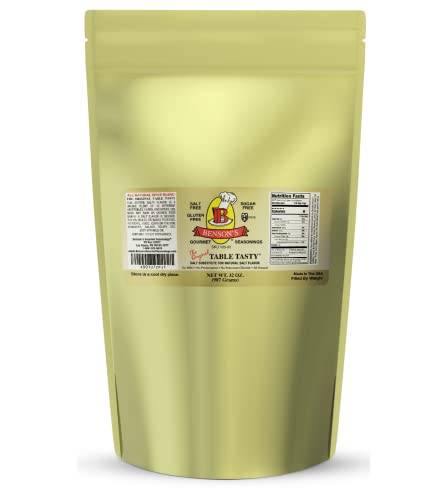 Benson’s - Table Tasty Salt Substitute, Salt-Free Gourmet Popcorn Seasoning, No Potassium Chloride, No MSG, Gluten Free, 2 Pound Bag