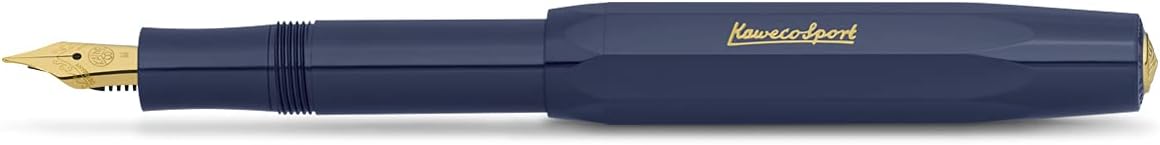 Kaweco CLASSIC SPORT Fountain Pen White with 23 Carat Gold-Plated Steel Nib and Iridium Tip for Ink Cartridges I Sport Fountain Pen 13 cm I Nib: BB (Extra Broad)