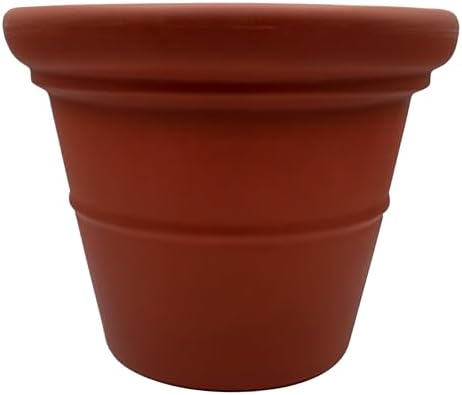 The HC Companies Terrazzo Large Round Plastic Plant Pot w/Rolled Rim - Lightweight & UV Resistant Gardening Pot for Herbs & More - Outdoor & Indoor Plant Pots w/Drainage (17” Black)