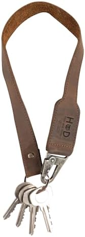 Hide & Drink, Keychain Lanyard, Badge Holder, Clip to Attach to House, Car, and Apartment Keys, Full Grain Leather, Handmade