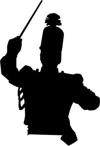 Ranger Products Drum Major Marching Band Car Decal Window Sticker (White Color Decal) - Die Cut Decal Bumper Sticker for Windows, Cars, Trucks