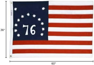 Bennington with Embroidered Stars Cotton Bunting -3 ft. X 5 ft.