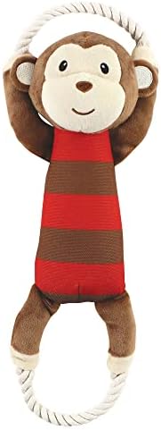 Luvable Friends Unisex Baby Squeaky Plush Dog Toy With Rope