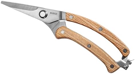 BUGUI Wood Handle Pruning Shears, SK-5 Steel Blade, 1-inch Cutting Capacity, Sharp, Well Designed Garden Shears, 8"