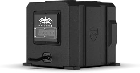 Wet Sounds | Stealth AS-8 | High Efficiency, 8" Active Marine Powered Subwoofer with Built-in 350 Watt Amp | Remote Level Control Included (Black)