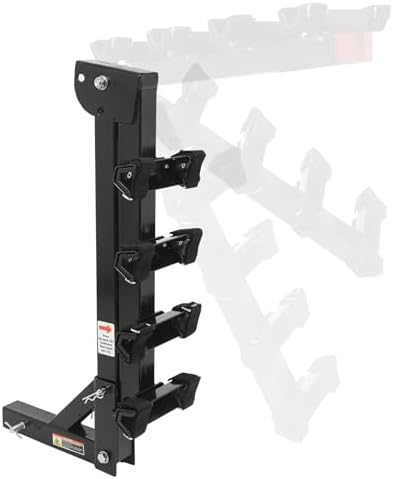 MaxxHaul Hitch Mount 4 Bike Rack 150 lb Capacity Heavy‑Duty Swing Down Design Fits Cars Trucks SUVs and Minivans with Safety Reflector Easy