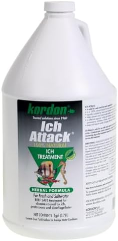 KORDON Ich-Attack Disease Inhibitor: Treats for Ich & External Fish Diseases, 100% Organic Herbal Treatment for Fresh & Saltwater