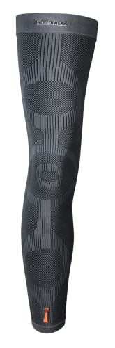 Incrediwear Leg Sleeve – Infrared Full Leg Sleeves for Women and Men Supporting Pain Relief, Swelling, Muscle Recovery, Post-Op, Lymphedema, ACL Recovery (Charcoal, X-Large)