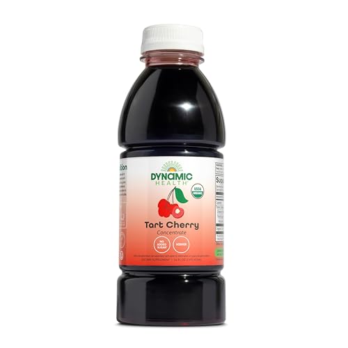 DYNAMIC HEALTH Organic 100% Tart Cherry Juice Concentrate, 32 fl oz | Antioxidant Support, Unsweetened, No Additives, 31 Servings, Vegan, Gluten Free