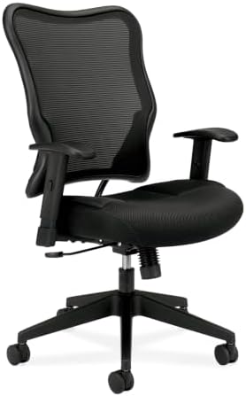 HON Wave Ergonomic Office Chair, Lumbar Support, Desk Chair, Black | High back ergonomic office desk chair with lumbar support, adjustable arms, office decor, advanced tilt for comfort