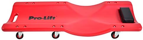 Pro Lift Mechanic Plastic Creeper 36 Inch - Blow Molded Ergonomic HDPE Body with Padded Headrest - 300 Lbs Capacity
