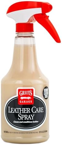 Griot's Garage Leather Care Spray, Car Seat Cleaner and Conditioner for Upholstery, Furniture, Clothing, and More, 10994, 22oz
