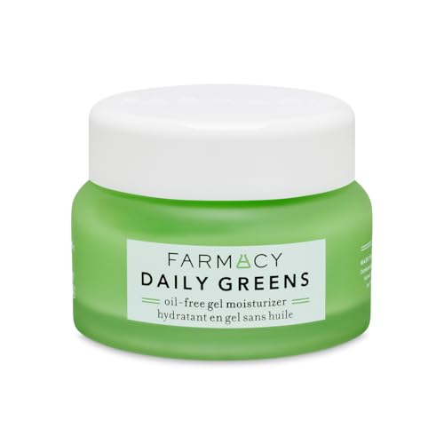 Farmacy Daily Greens Oil Free Face Moisturizer - Gel Moisturizer for Oily Skin with Polyglutamic + Hyaluronic Acid - Light Facial Moisturizer to