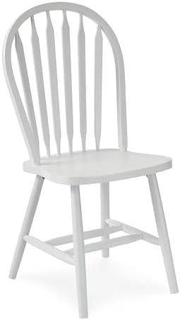 IC International Concepts Solid Wood Windsor ArrowBack Chair, Unfinished
