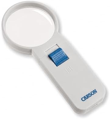 Carson Illuminated LED Lighted 5x Hand Held 2.5'' Aspheric Magnifier (SV-50),White