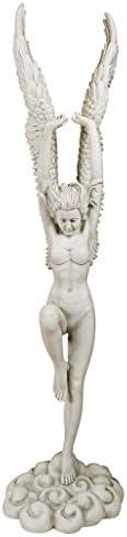 Design Toscano Remembrance and Redemption Angel Religious Indoor/Outdoor Garden Statue, From Base to Top of the Wings Nearly 3 feet tall! Tall, Cast Stone Resin, Antique Stone Finish