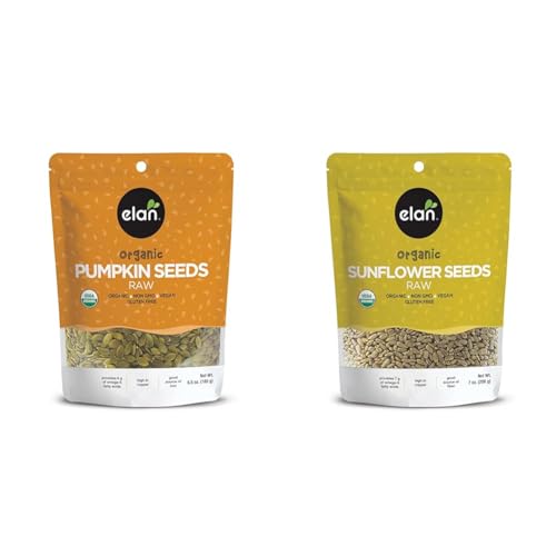 Elan Organic Pumpkin Seeds, 6.5 oz, Unsalted, Unroasted Shelled Kernels, No Shell, Non-GMO, Vegan, Gluten-Free, Kosher, Nutritious Seeds