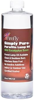 Firefly - Premium Paraffin Lamp Oil 32 oz - Smokeless Indoor Fuel | Eucalyptus Scent, Kosher Certified, Wick Fed Lamps, Lantern And Candle Use
