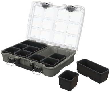 Keter Masterloader Resin Rolling Tool Box with Locking System and Removable Bins – Perfect Organization and Storage Chest for Power Drill, Tape Measure, and Screwdriver Set, Black | Black, Heavy Duty, Weatherproof, All Terrain Wheels, Durable, Easy Slide…