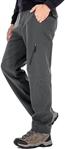 Men's Waterproof Pants Fleece Lined Insulated Winter Hiking Ski Snow Pants