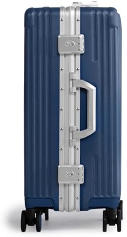 Nobl Travel Carry on Luggage, Zipperless Aluminum Frame, TSA Locks | PC Hard Shell Suitcase, Airline Approved, 360° Spinner Wheels, USB Charging Port, Cup & Phone Holder, 22.5x15x9.5, Ivory