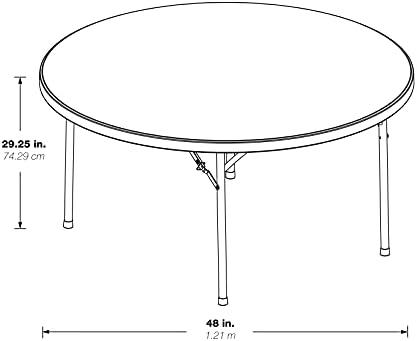 Office Star Resin Multipurpose Round Table, 4-Feet, Grey
