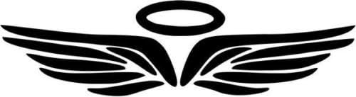 Angel Halo Wings Symbol Vinyl Graphic Car Truck Windows Decor Decal Sticker - Die cut vinyl decal for windows, cars, trucks, tool boxes, laptops