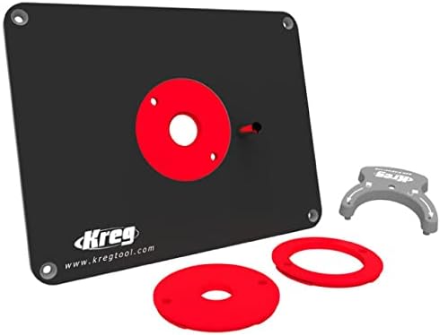 Kreg Precision Router Table Insert Plate - Predrilled for Triton MOF001 and TRA001 Routers - Level-Loc Rings - PRS4034