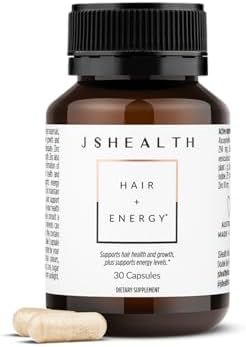JSHealth Hair Growth Vitamins for Women. Hair + Energy with Kelp Iodine and Zinc. Supports Thickness, Strength, Energy. Nutritionist-Formulated (60 Capsules) | Hair Vitamins for Women and Men, Zinc and Iodine Hair Supplements for Hair Growth