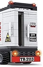 General Jim's Big Red Semi-Truck Building Blocks Truck Vehicle | Compatible with Lego and All Major Brick Building Brands