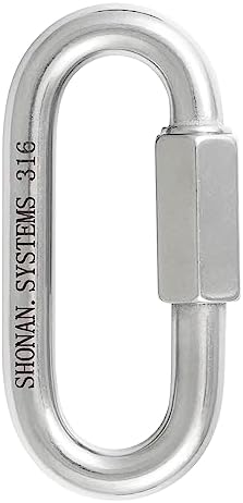 SHONAN Heavy Duty Marine Chain Quick Links, Stainless Steel Chain Connectors, Corrosion Resistant Locking Carabiners