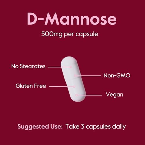 BESTVITE D-Mannose 500mg (240 Veg Caps) - Corn Free - No Fillers - Vegan