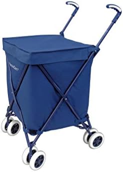 Transit -The Original Patented Folding Shopping and Utility Cart, Water-Resistant Heavy-Duty Canvas with Cover, Double Front Swivel Wheels