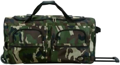 Rockland Rolling Duffel Bag, Black, 22"