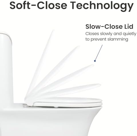 LUXE TS1008E Slow Close Elongated Comfort Fit Toilet Seat, White