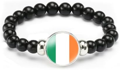 vmcoatdu National Flag Bracelet Elastic Rope Beaded Bracelet Support Your Country Travel Souvenir Gifts for Men Women