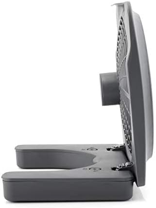 Treva 10 in Portable Desktop Battery Fan 2-Speed with AC Adapter Graphite | Yes