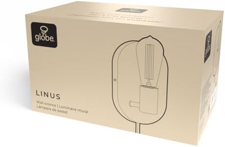 Globe Electric 65000134 1-Light Plug-in or Hardwire Wall Sconce, Matte White, 6ft White Fabric Covered Cord, Inline On/Off Rocker Switch, Bedroom