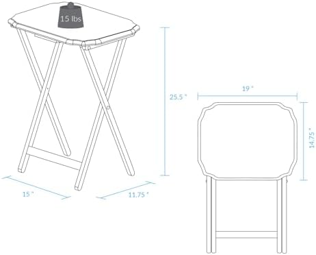 Casual Home 5 Piece Tray Table Set, Espresso