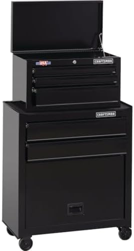 CRAFTSMAN 5-Drawer Ball-Bearing Steel Tool Chest Combo (Black) 1000 Series 26-in W x 44-in H