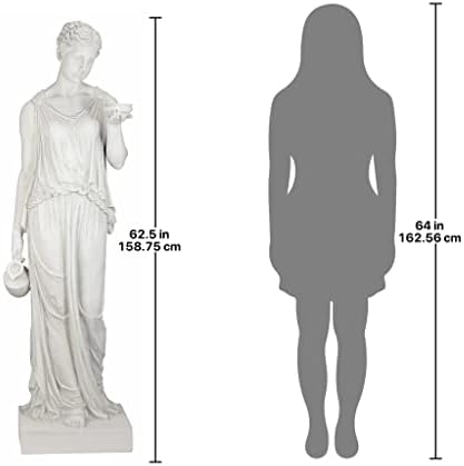 Design Toscano KY71304 Hebe Greek Woman Patron of Youth Indoor/Outdoor Garden Statue, Large Size, 10 inches Wide, 32 inches Tall, Handcast Polyresin, Antique Stone Finish