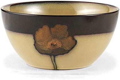 Pfaltzgraff Painted Poppies 16-Piece Stoneware Dinnerware Set, Service for 4, Dinner Plates, Salad Plates, Bowls and Mugs