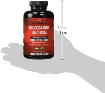 Divine Bounty Glucosamine Sulfate 2000mg with MSM, 240 Small Capsules | Joint Support Supplement with No Shellfish or Harmful Additives