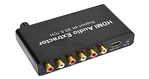 4K HDMI to 5.1 Digital Analog Audio Decoder + EDID Switch 24-Bit 192Khz DAC