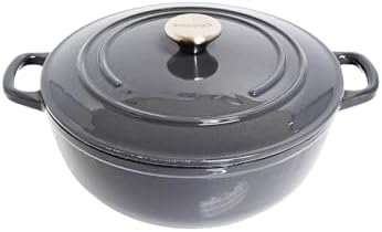 MIRRO 4.8qt Cast Iron Enamel Dutch Oven, Gray