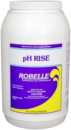 Robelle 10-Pounds Premium pH Up for Swimming Pools, Made in USA | 100% Sodium Carbonate, Raises pH, pH Increaser, Easy To Use, Works Fast