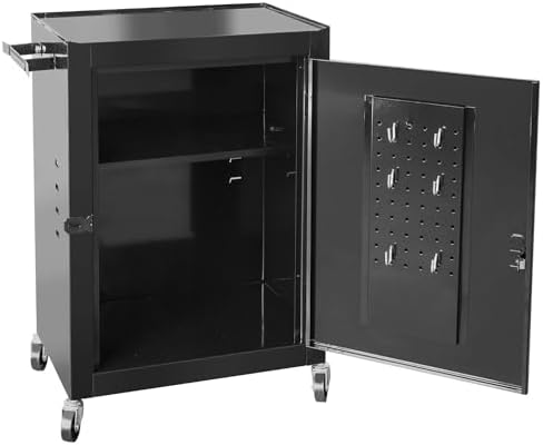 Road DAWG ATBT1204D-BLACK Torin Rolling Garage Workshop Tool Organizer: Detachable 4 Drawer Tool Chest with Large Storage Cabinet and Adjustable Shelf